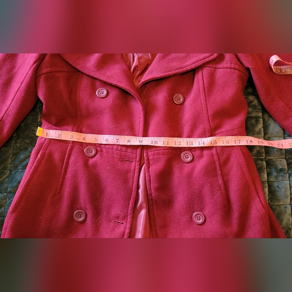 Burgundy Peacoat Y2K - Picture 4 of 10
